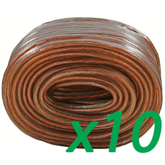 Raptor CK-SW40 Transparent 18 Gauge 18/2 40ft Speaker Wire for Car Audio(10pack)