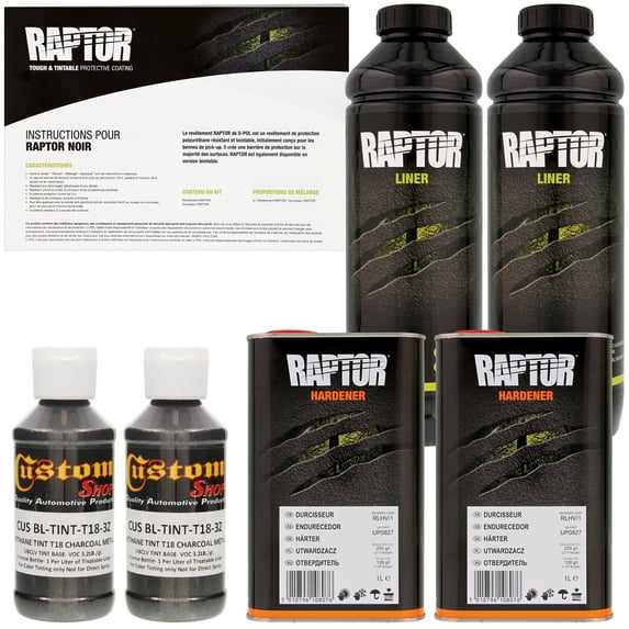 Raptor Charcoal Metallic Urethane Spray-On Truck Bed Liner, 2 Liters