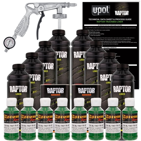 Raptor Emerald Green Urethane Spray-On Truck Bed Liner Spray Gun, 8 Liters