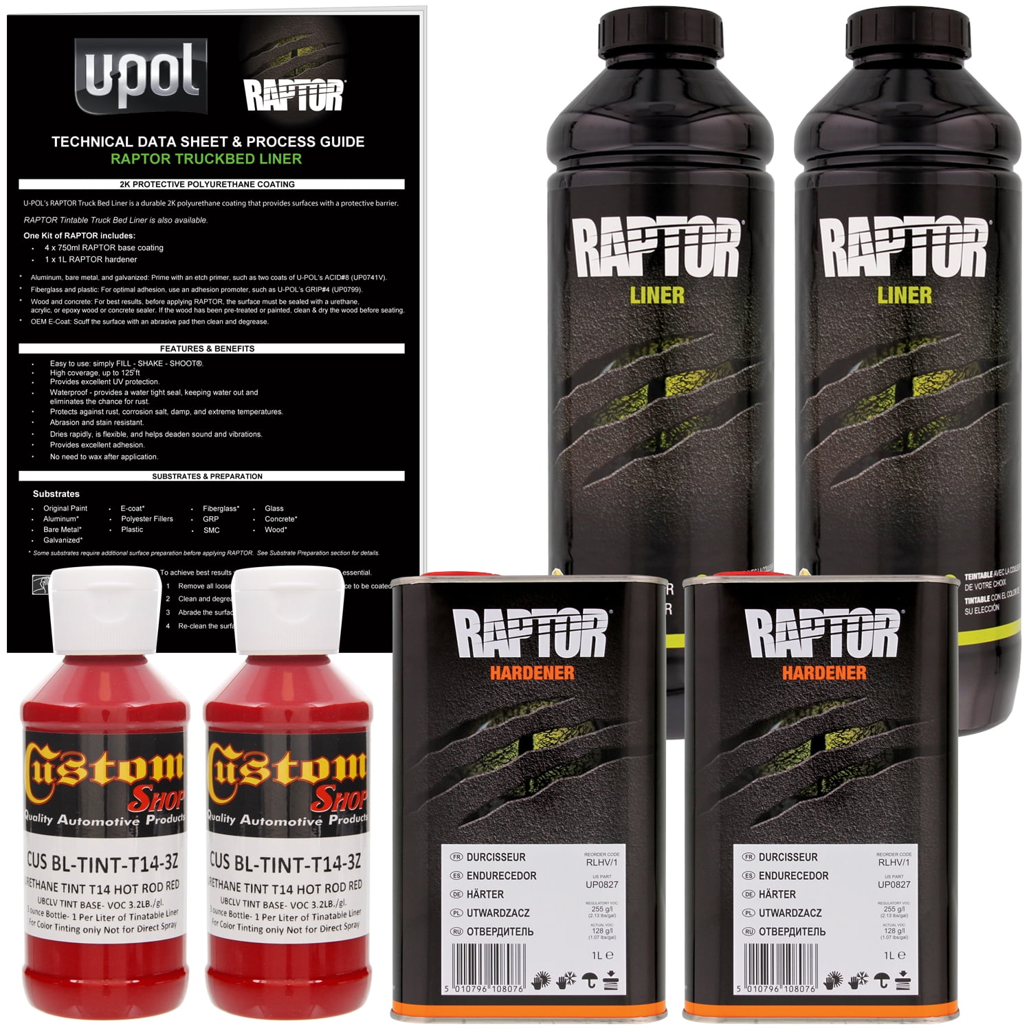Raptor Hot Rod Red Urethane SprayOn Truck Bed Liner & Texture Coating