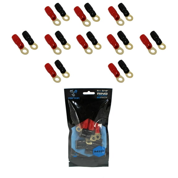 4AWG 0.3125 inch Gold Ring Terminal 20Pk