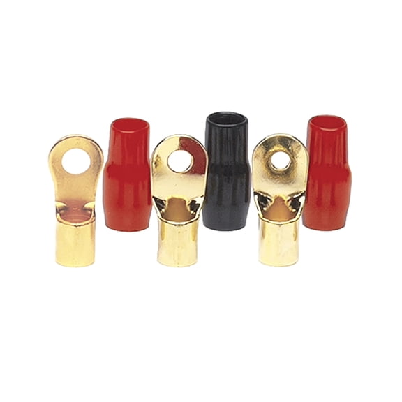 Raptor R8516RT 8 AWG 5/16" Gold Ring Terminals, Mid Series, 20/Pkg