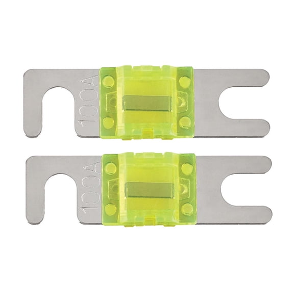 Raptor RMANL100 Mid Series 100 Amp Nickel Plated Mini ANL Fuses, 2 Pack