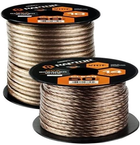 Raptor RSW14-500 Speaker Wire, 14GA, Clear, CCA, 500', Vice Series