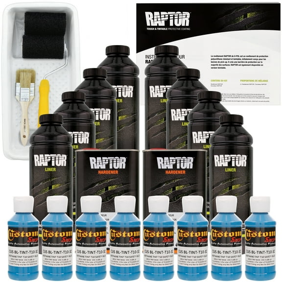 Raptor Safety Blue Urethane Spray-On Truck Bed Liner Roller,Tray, Brush 8 Liters