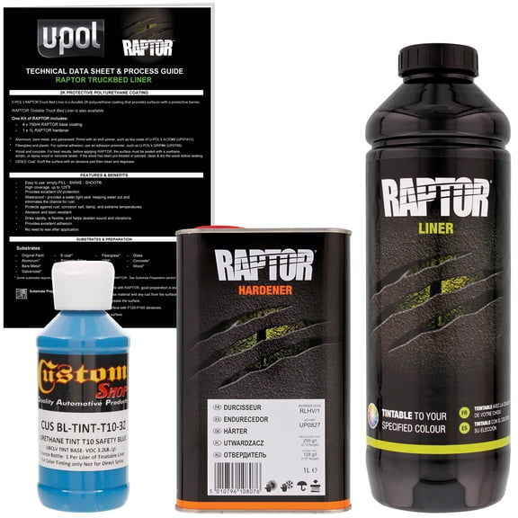 Raptor Safety Blue Urethane Spray-On Truck Bed Liner & Texture Coating, 1 Liter