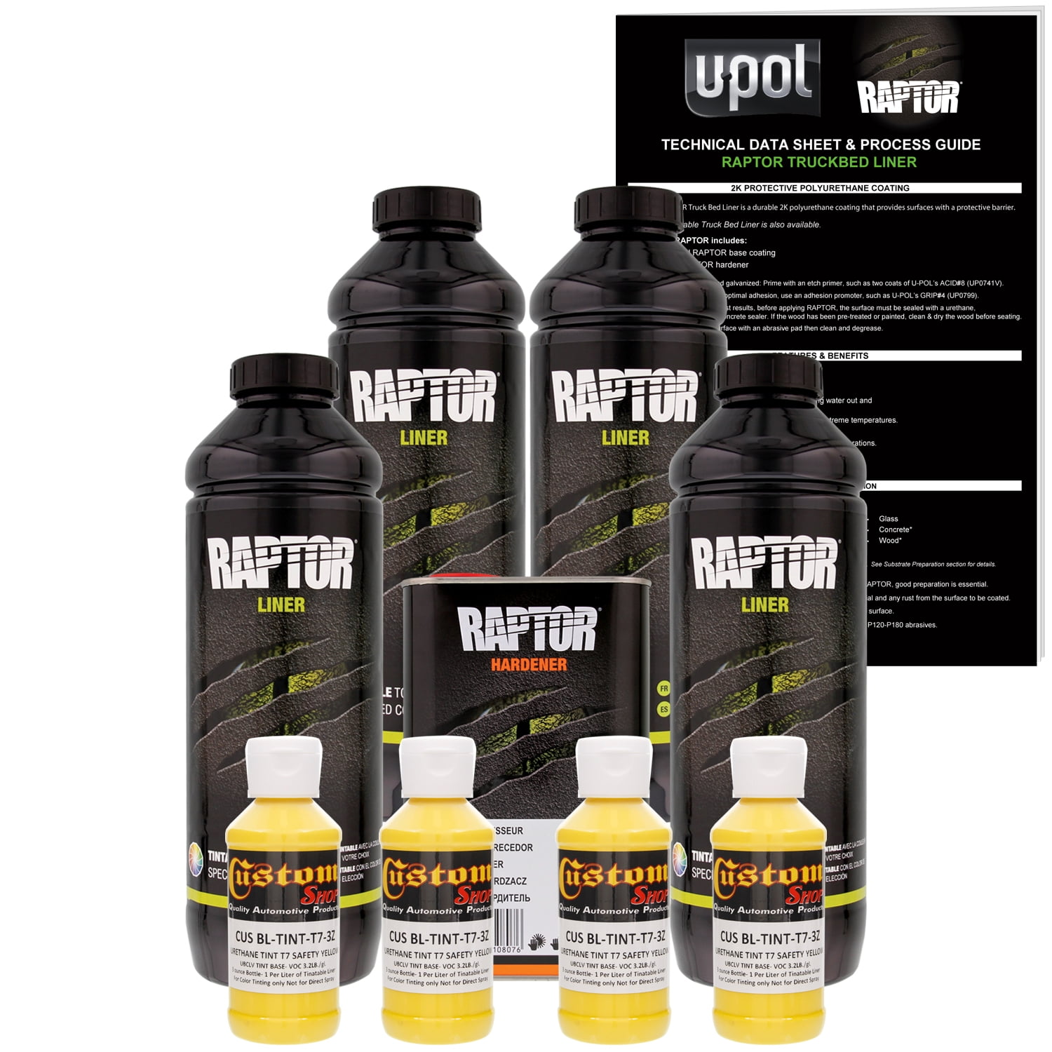 Raptor Safety Yellow Urethane Spray-On Truck Bed Liner Texture