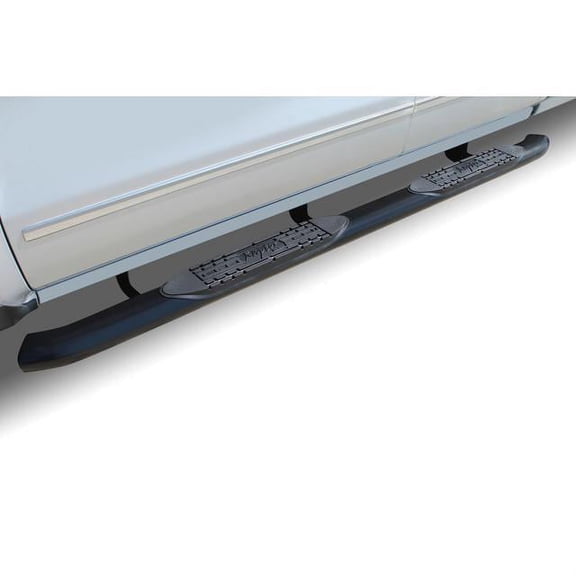 Raptor Series 5 in OE Style Curved Oval Steps Black E-Coated Alloy Steel Fits select: 2007-2019 CHEVROLET SILVERADO, 2007-2019 GMC SIERRA