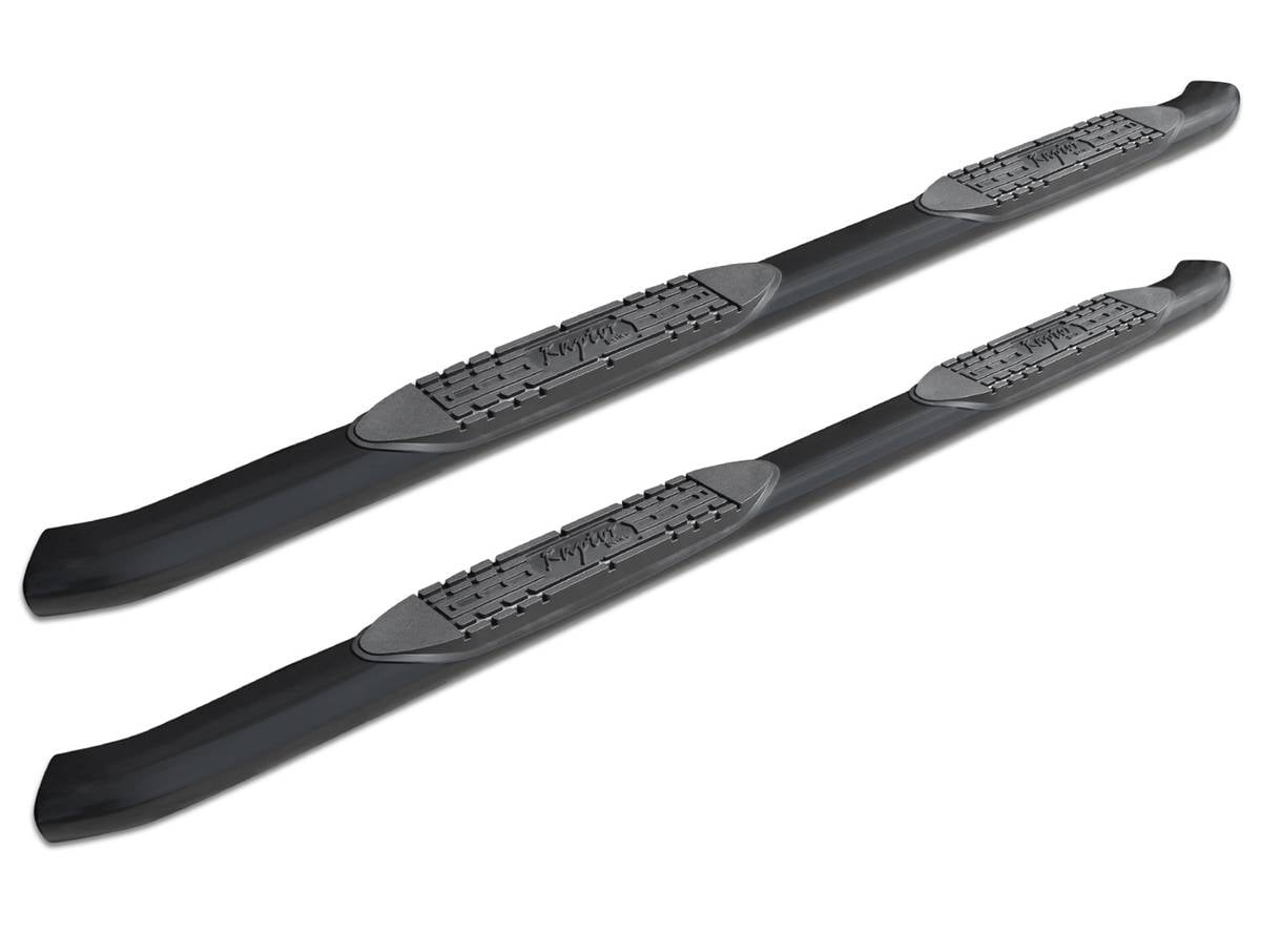 Raptor Series Nerf Bars Side Steps 4in Oval Black Curved for 10-24 Dodge Ram 2500/3500 Crew Cab