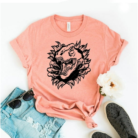 Raptor T-shirt, Dinosaur Shirt, Minimal Dinosaur, Mama Dinosaur Tee, Motivation Raptor Top, Archeologist Shirts, Women's, Mom Tee All Size S-5Xl