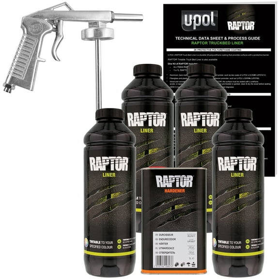 Raptor Tintable Urethane Spray-On Truck Bed Liner Spray Gun, 4 Liters