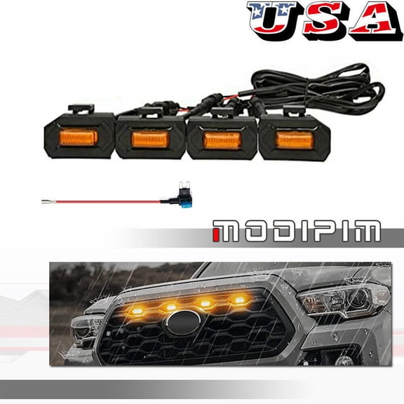 Raptor style amber LED grille light suitable for 20-22 Toyota Tacoma TRD Sport off-road-
