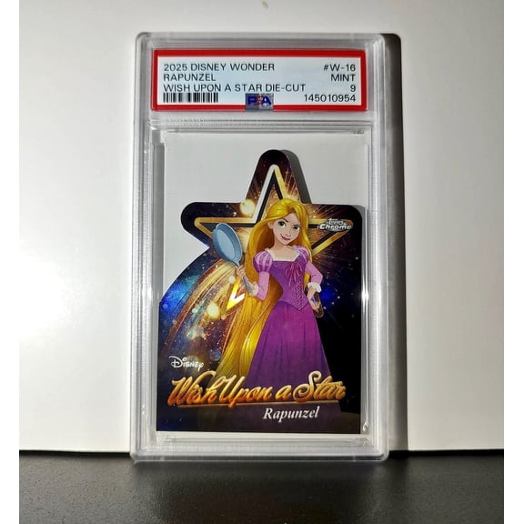 Rapunzel 2025 Topps Chrome Disney #W-16 Wish Upon A Star Die Cut Tangled PSA 9