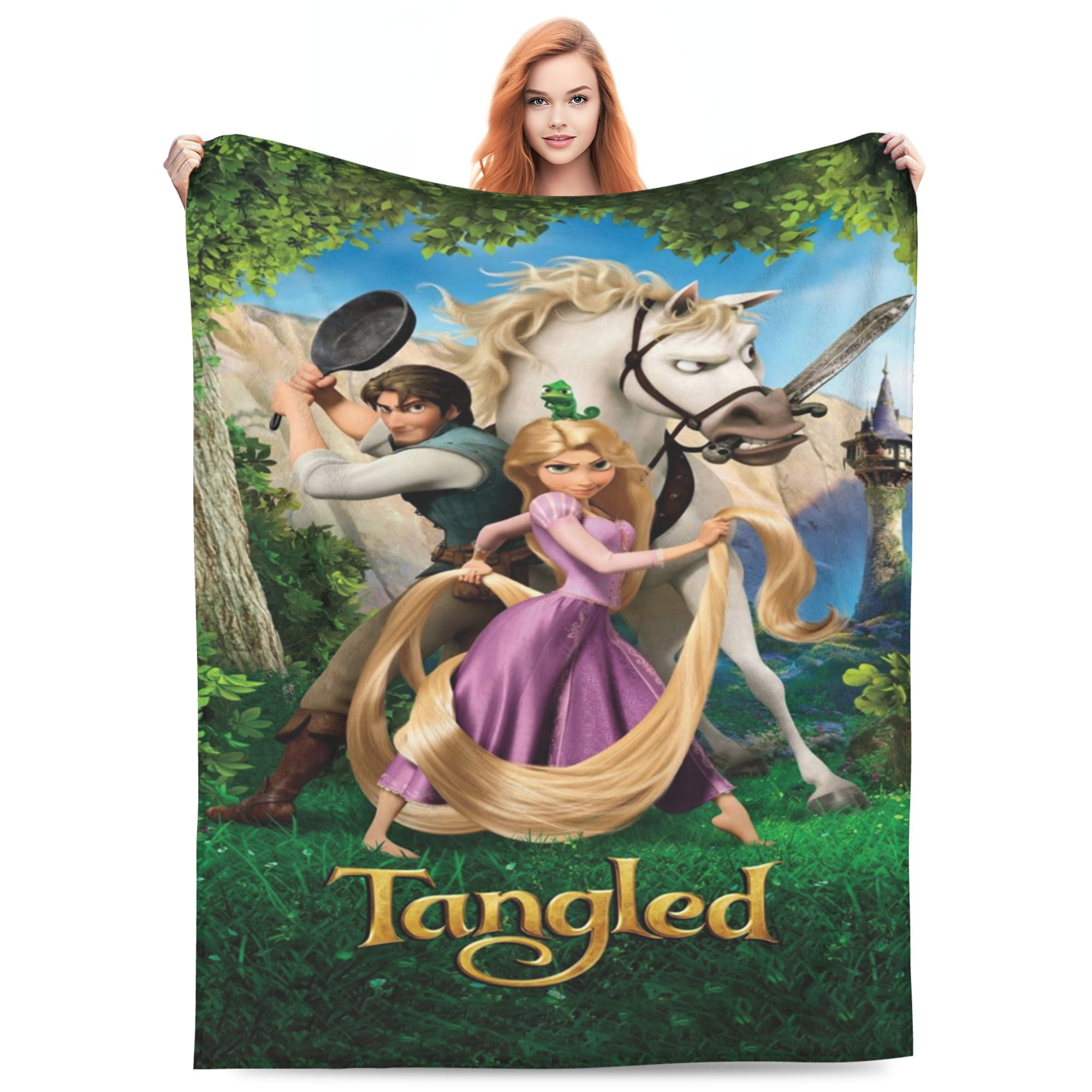 Rapunzel Bed Blanket 3D Printed Throw Blanket Lightweight Super Soft Air Conditioning Room All Season Blanket Sofa Couch Bed Fans Cartoon Blanket 80 x60 Walmart