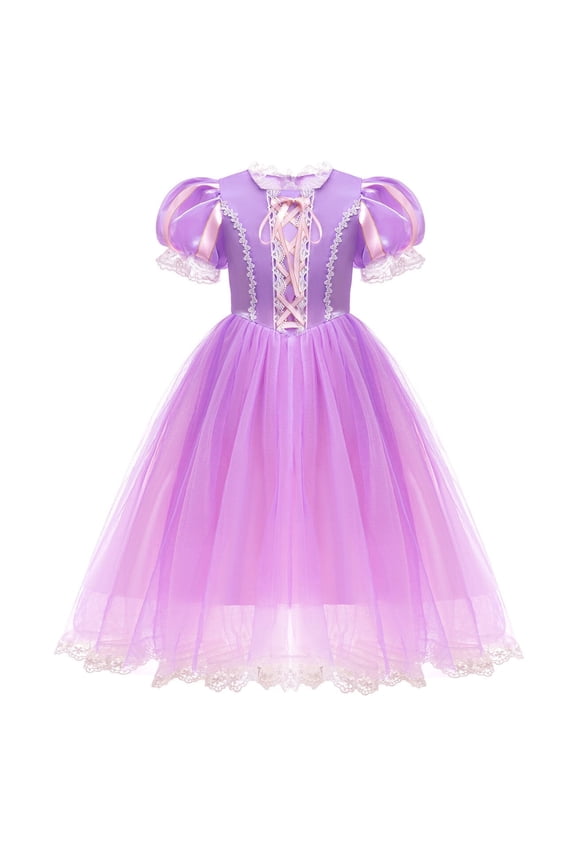 Rapunzel Dress for Girls Toddler Purple Princess Costume for Halloween Birthday Party Cosplay