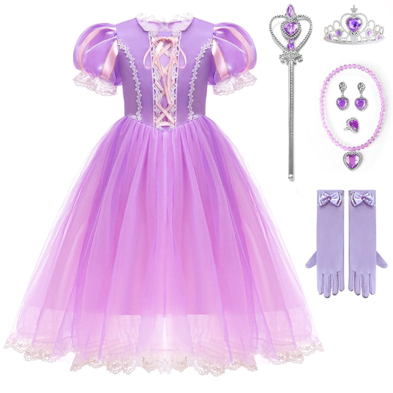 Rapunzel Dress for Girls Toddler Purple Princess Costume for Halloween Birthday Party Cosplay Rapunzel Dress for Girls Toddler Purple Princess Costume for Halloween Birthday Party Cosplay
