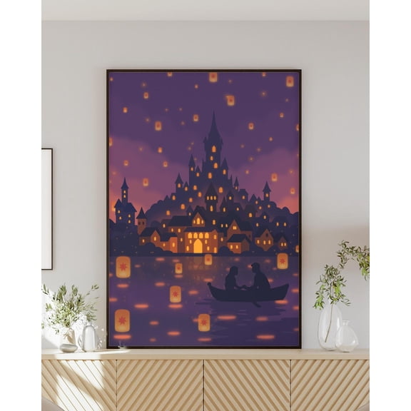 Rapunzel Lantern Scene Poster, Unframed Paper Poster 8x10in