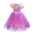 thumbnail image 1 of Rapunzel Princess Dress For Girls Kids Cosplay Halloween Christmas Party Outfits Purple 3-9Y, 1 of 5
