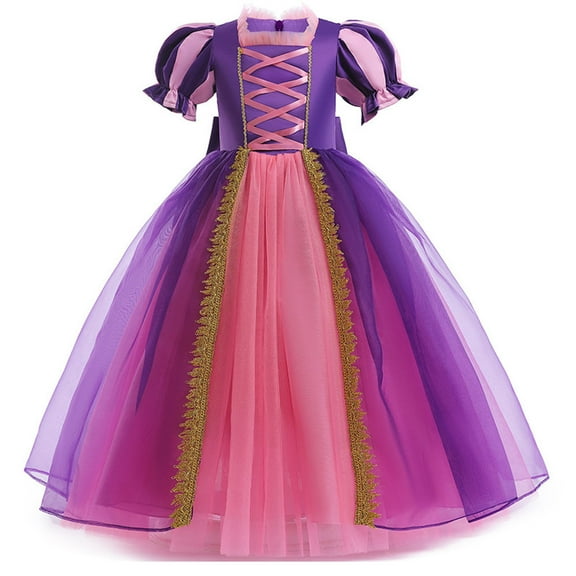 Rapunzel Princess Dress Girls Fancy Party Costume Christmas Cosplay Dress Up Outfit for 3-10Years