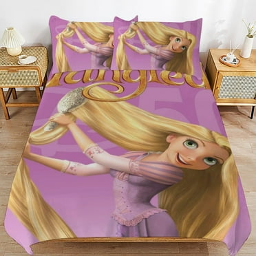Rapunzel Tangled 3-Piece Bedding Set Warm And Comfortable Soft Duvet Cover Bed Set with 1 Duvet Cover And 2 Pillowcases for Bedroom