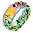 thumbnail image 1 of RapzGz Men’s 31mm Chunky Cuban Chain Bracelet, Heavy Thick 316L Stainless Steel in Gold, Silver, Black, Blue, Rainbow – Hip Hop Punk Link Bangle, 9.25", 10.5oz, 1 of 9