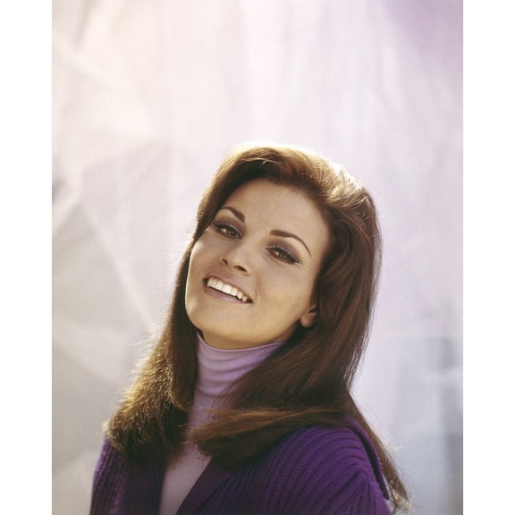 Raquel Welch Smiling 1967 Portrait In Purple 24X36 Classic Hollywood Poster