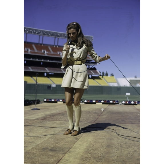 Raquel Welch performing at Dodger Stadium in Los Angeles Photo Print (8 x 10)
