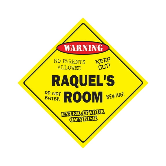 Raquel's Room Sign Crossing Zone Xing | Indoor/Outdoor | 20" Tall kids bedroom decor door children's name boy girl