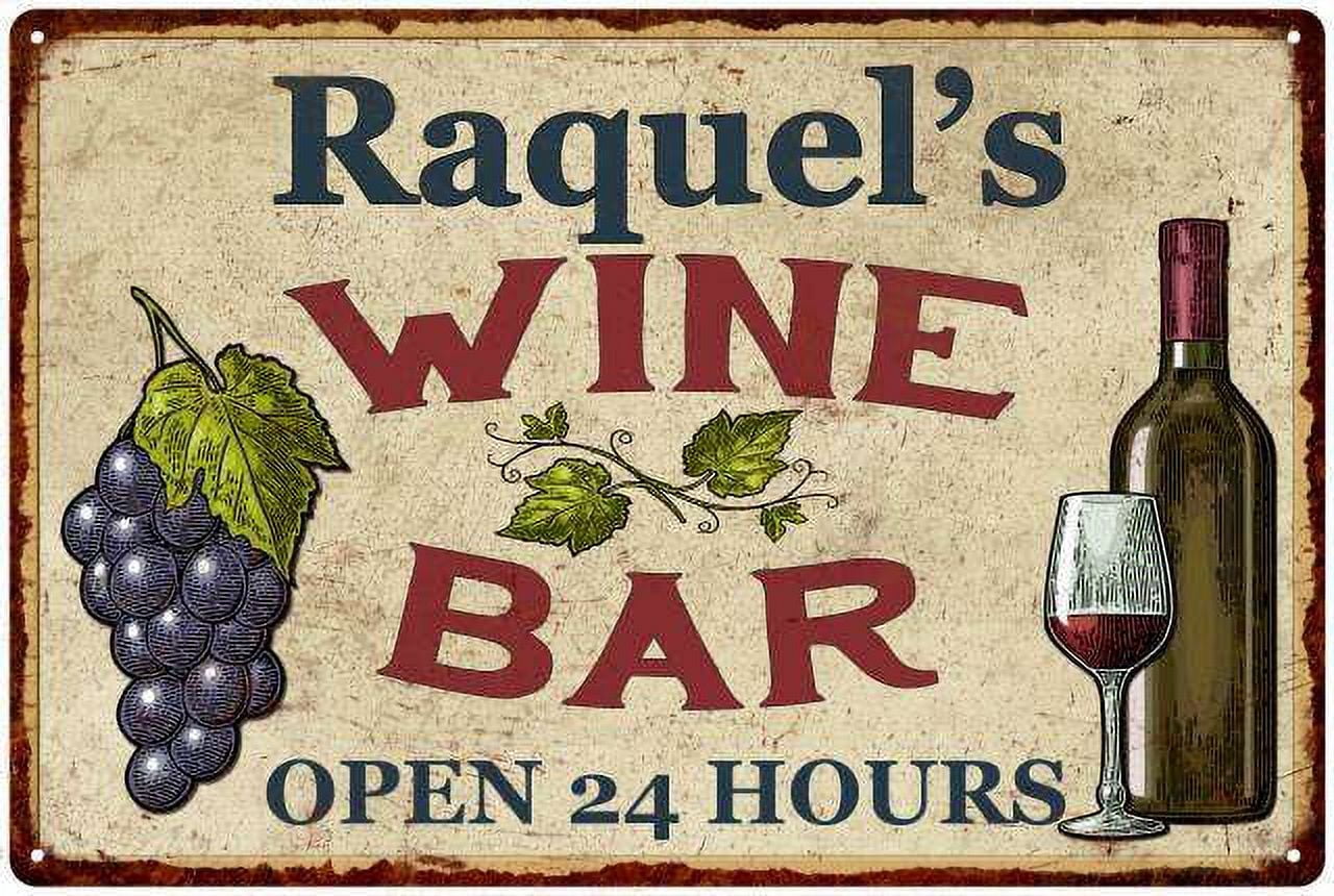 Raquel's Rustic Wine Bar Sign Wall Decor Kitchen Gift 8 x 12 High Gloss ...