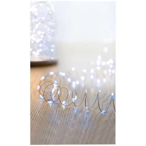 Raraion - 200 LED Pin Wire Christmas Lights, White, 10m