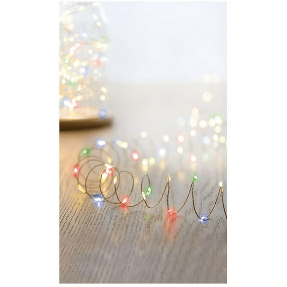 Raraion - 50 LED Multi Action Multicoloured Micro Bright Christmas Lights