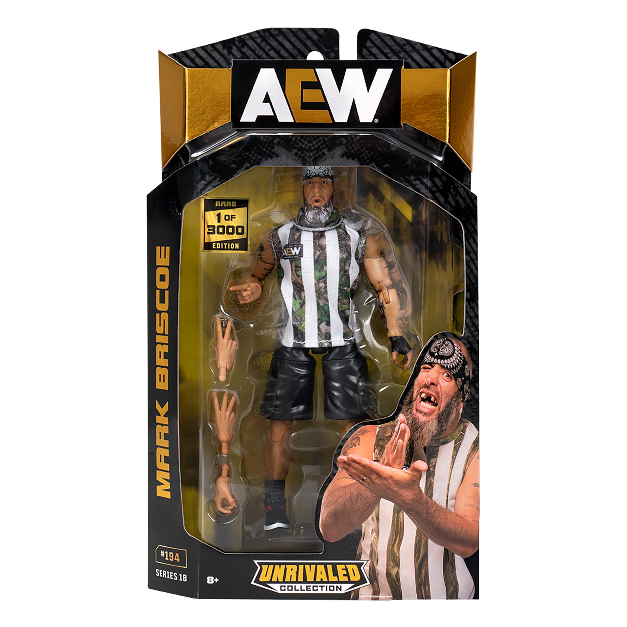 Rare 1 of 3000 Mark Briscoe AEW Unrivaled 18 Jazwares AEW Toy Wrestling Action Figure