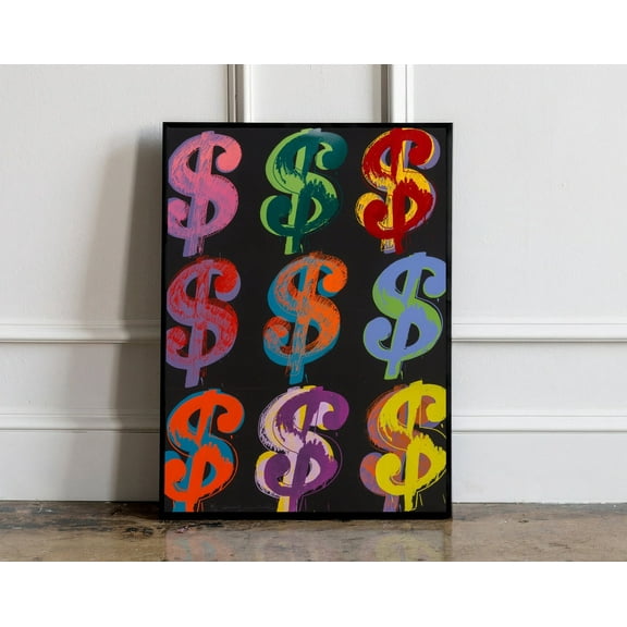 Rare Andy Warhol Dollar Sign poster, Andy Warhol Dollar Print, Pop art poster, Wall art decor, Ideal home decor or gift, Modern Painting, 8x12 UNFRAMED
