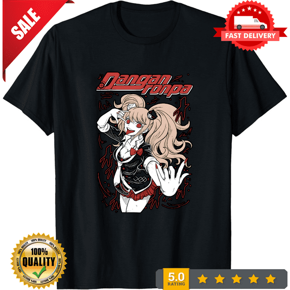Rare Anime T-Shirt, Junko Enoshima Danganronpa Tee, Funny Shirt Black S-5XL, ULTRA LIMITED-TH68613