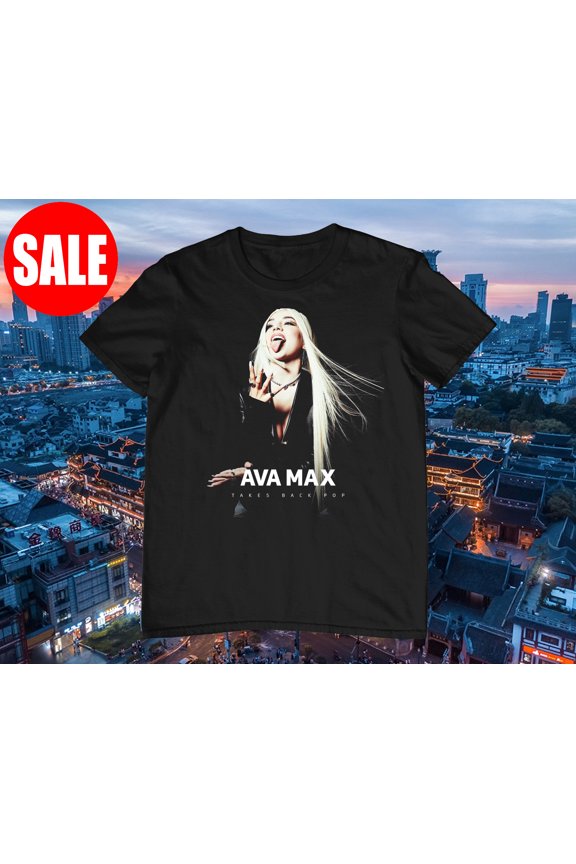 Rare! Ava Max Taking Back Pop Heavy Cotton Black All Size For Men Shirt BT081