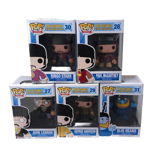 Rare Beatles Collectibles 2012 Funko Pop! Rocks Yellow Submarine 5 Figure Set