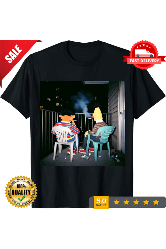 Rare Bert And Ernie Funny Graphic T Shirt S-5XL Unisex Heavy Cotton Tee, CROWD FAVORIT-TH77380