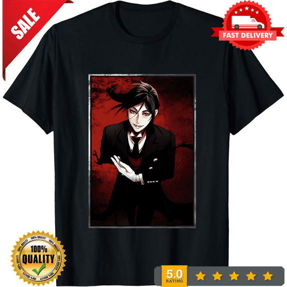 Rare Black Butler,Sebastian,Kuroshitsuji,Sebastian,Japanese,Anime,new Unisex T-Shirt, LIMITED EDITION-TH73704
