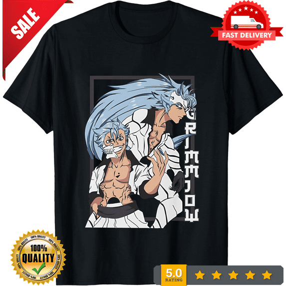 Rare Bleach Anime Shirt Grimmjow Tshirt Ichigo Bankai T-Shirt Aizen Zaraki Unisex Tee, LIMITED EDITION-TH73598