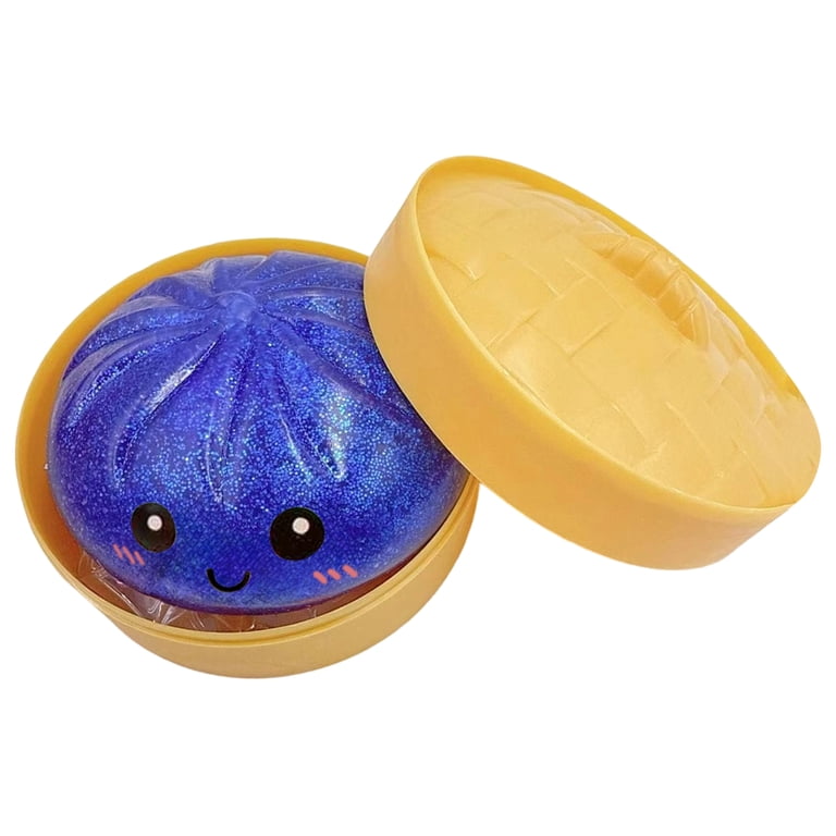 Squishy Dumpling Pailleté Avec Boîte Vapeur – Anti-stress, Ultra-doux, Portable Pour Enfants Et Adultes