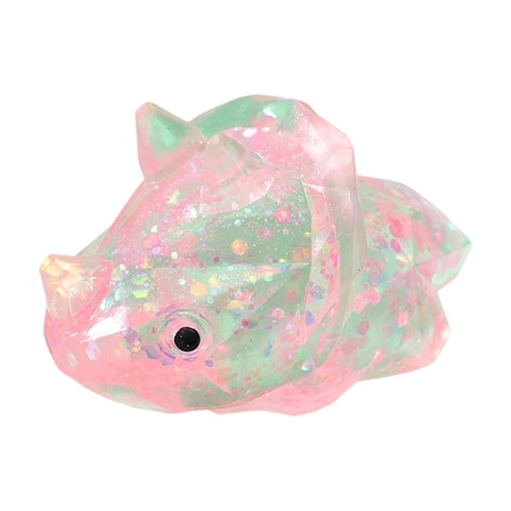 Rare Clear Glitter Dumpling Squishies - Diamond Dinosaur - Sparkling Stress Relief Collectible & Desktop Accessory for Adults,1PCS