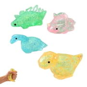 Rare Clear Glitter Dumpling Squishies - Diamond Dinosaur - Sparkling Stress Relief Collectible & Desktop Accessory for Adults Random Color 1PC