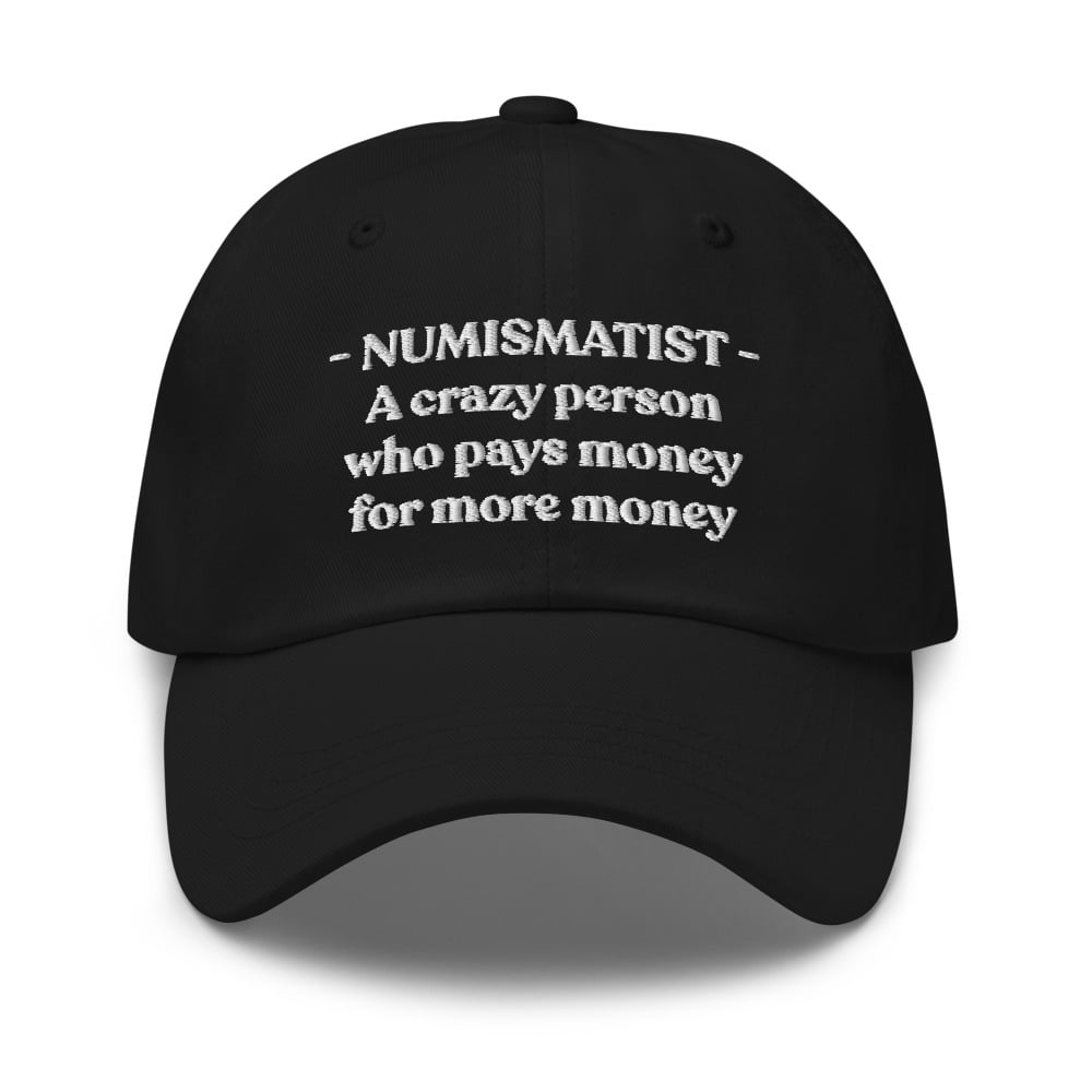 Rare Coin Collectors Humor Embroidered Dad Hat, Numismatist Definition ...