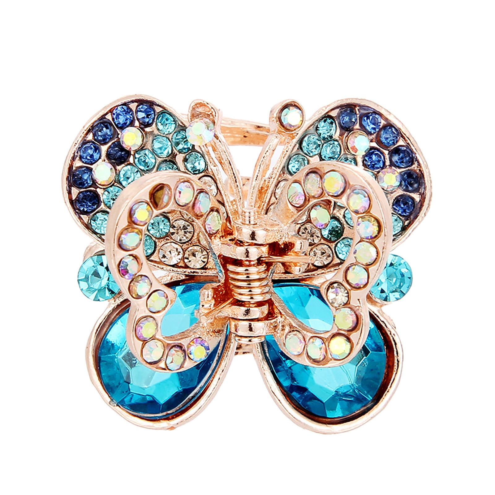 Rare Rhinestone Butterfly Bangs Clip Bow Hair Claw for Girl Women Hair