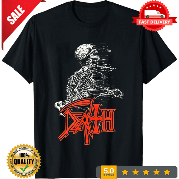 Rare Death Band Melting Skeleton Vtg Heavy Cotton Black All Size Shirt IN855, NEW INSTOCK-TH71114