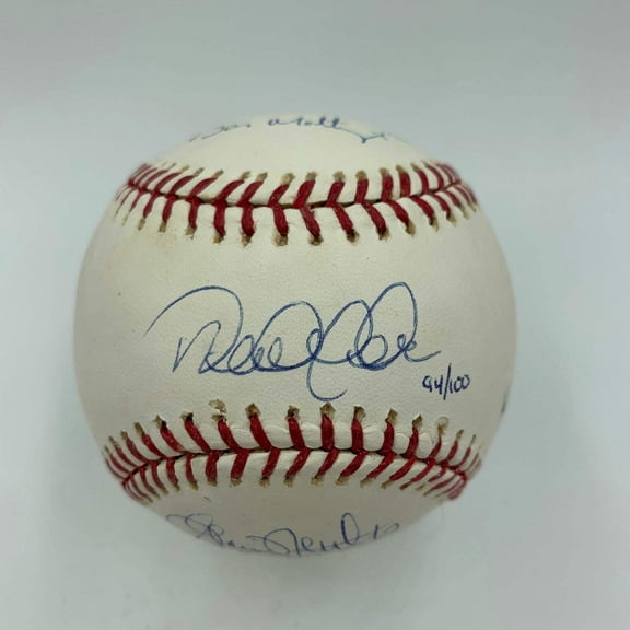 Rare Derek Jeter Don Mattingly Yankees Living Captains Signed Baseball Steiner