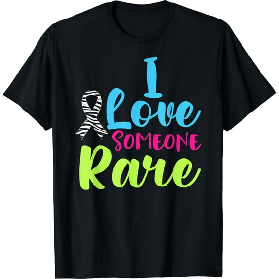 Rare Disease Awareness - I Love Someone Rare Zebra Ribbon T-Shirt