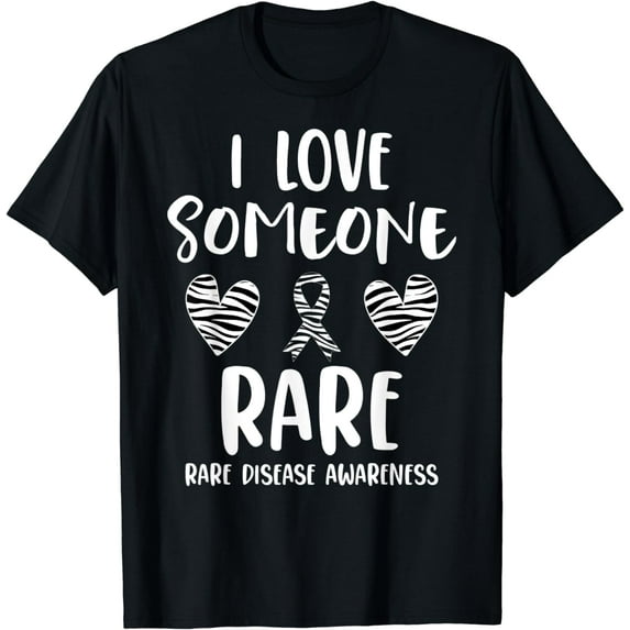 Rare Disease Awareness - I Love Someone Rare Zebra Ribbon T-Shirt