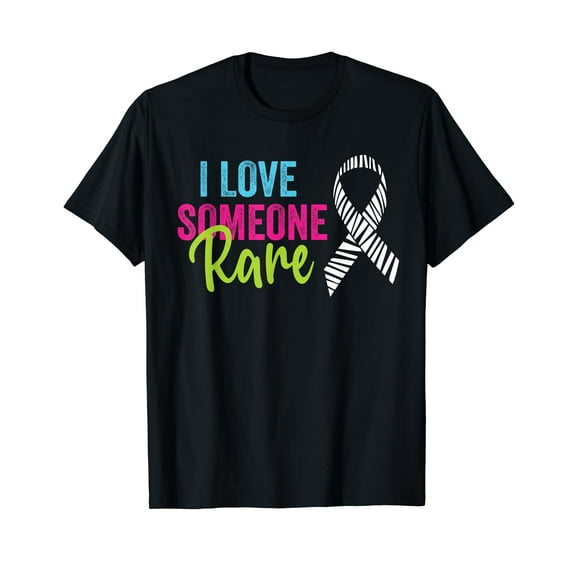 Rare Disease Awareness Zebra Ribbon, I Love Someone Rare T-Shirt