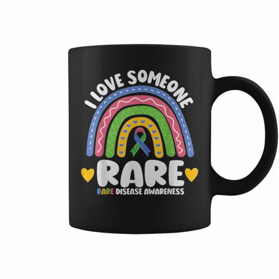 Rare Disease Day I Love Someone Rare Rainbow Zebra Ribbon Coffee Mugs